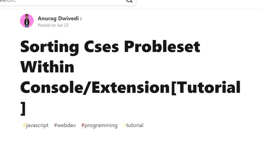 Sorting Cses Probleset Within Extension